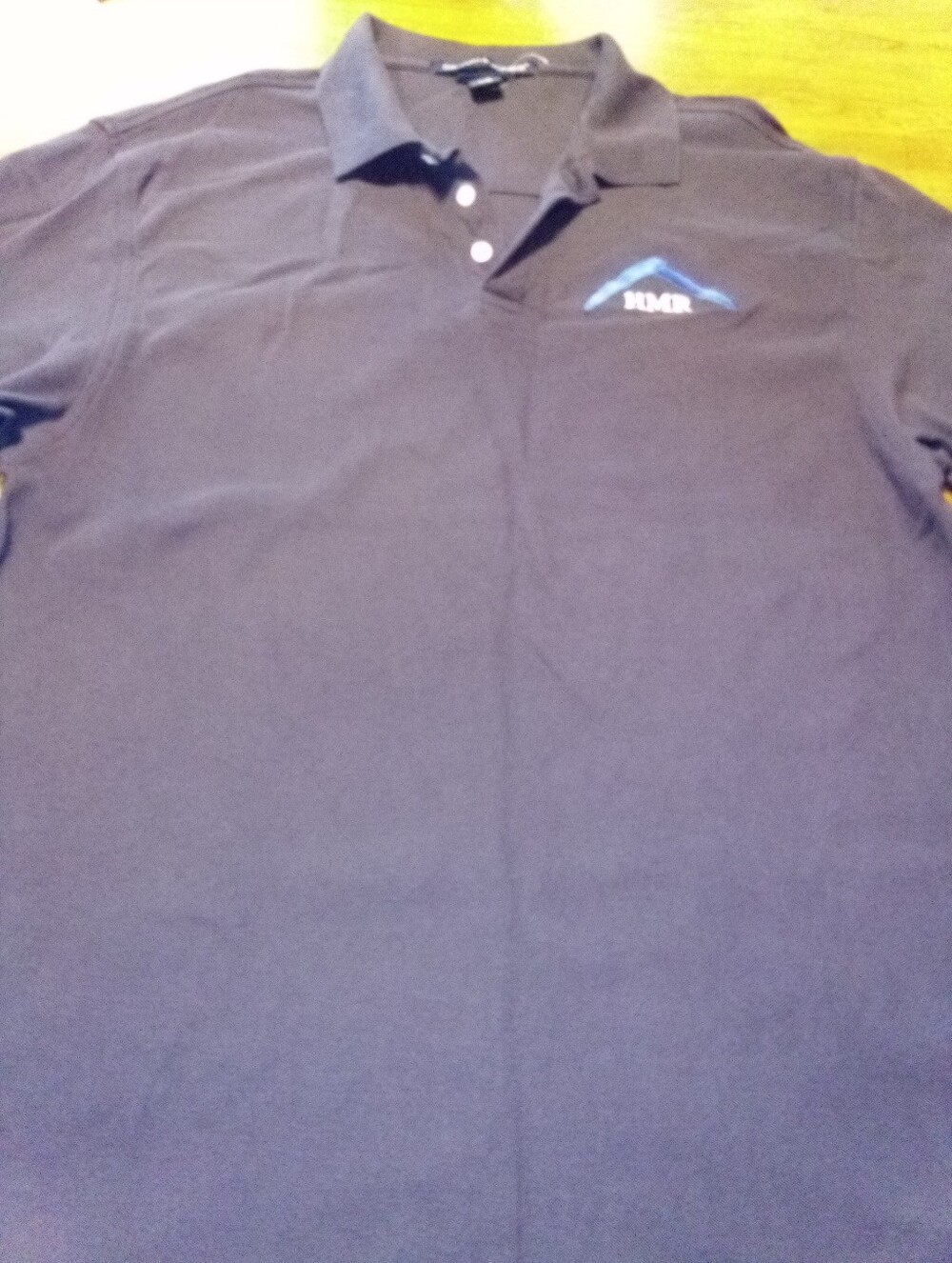Devon & Jones Pima Pique Polo Men's Large Navy Blue Long Sleeve D100 HMR Logo